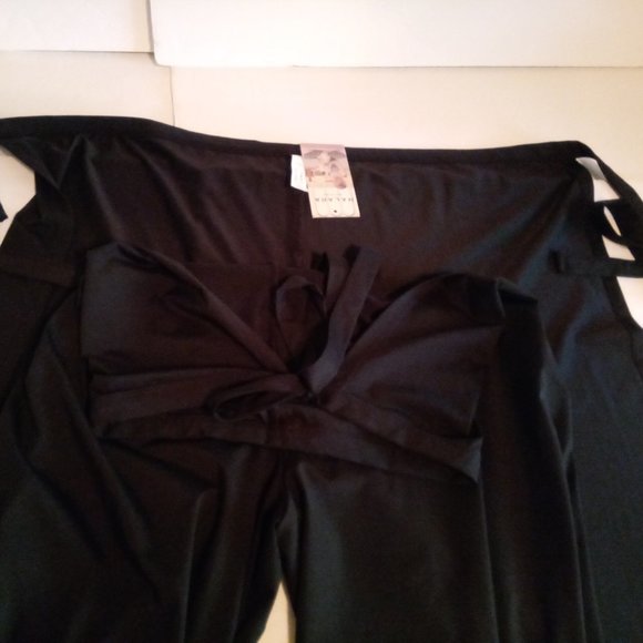 Halara High Waisted Tie Front Hem Palazzo Wide Leg Flowy Casual Pants - Picture 13 of 16